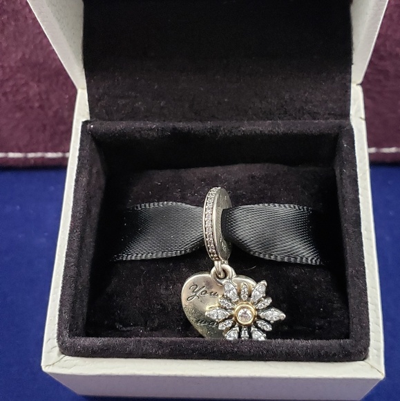 Pandora Jewelry - Pandora Two-Tone Snowflake Heart Charm Pandora Jewelry - Pandora Two-Tone Snowflake Heart Charm